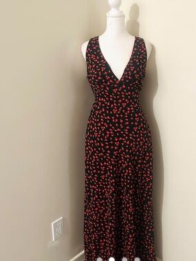 Princess Polly Nellie Maxi Dress with Red Floral Print V-Neck